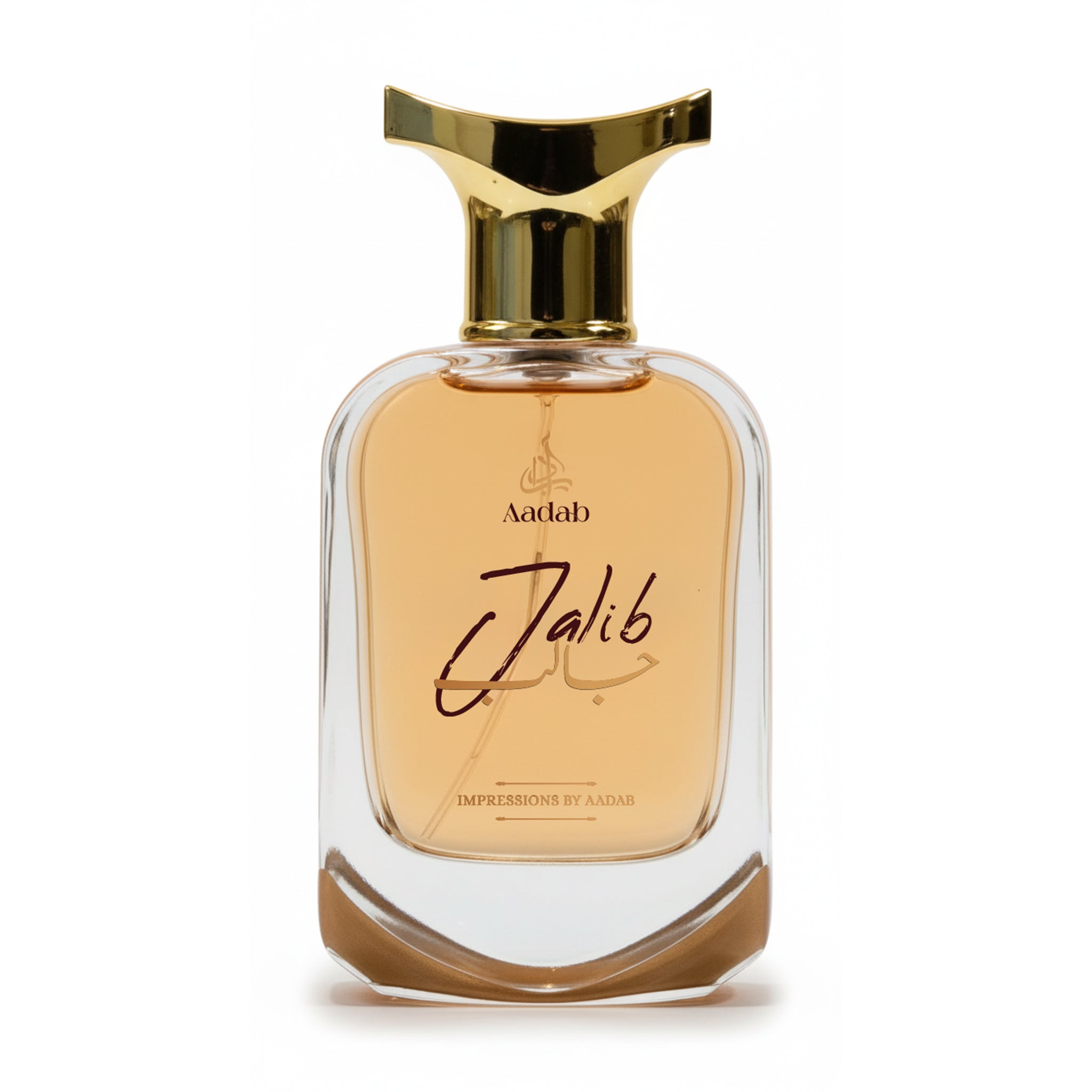 Aadab Jalib — 50ml sweet woody unisex extrait de parfum, in a clear glass bottle with a flat gold cap