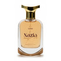 Aadab Nazia — 50ml fruity floral extrait de parfum for women, in a clear glass bottle with a flat gold cap