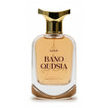 Aadab Bano Qudsia — 50ml floral vanilla extrait de parfum for women, in a clear glass bottle with a flat gold cap